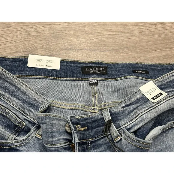 Judy Blue Mid Waist Boot Cut American Honey  Womens Med Blue Jeans 20W NWT new - Picture 7 of 10